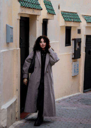 Long Women V-Neck Full Sleeves Winter Wear Coat
